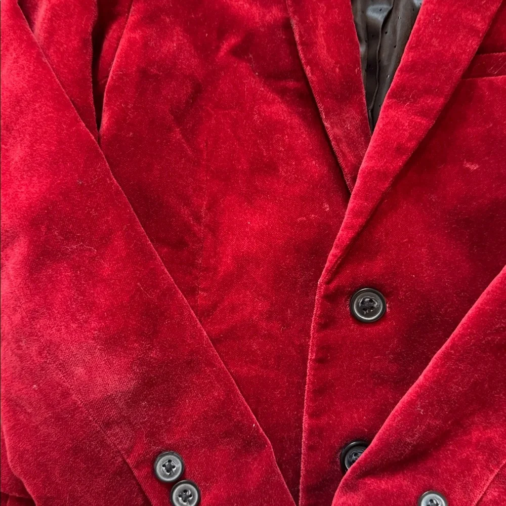 H&M Red Velvet Jacket Blazer Kids 5/6